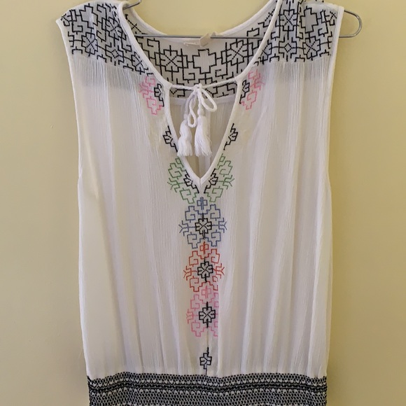 White Summer Boho Mini Dress - Picture 2 of 7